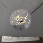 Bold Save the Date Round Stickers - XOXOKristen
