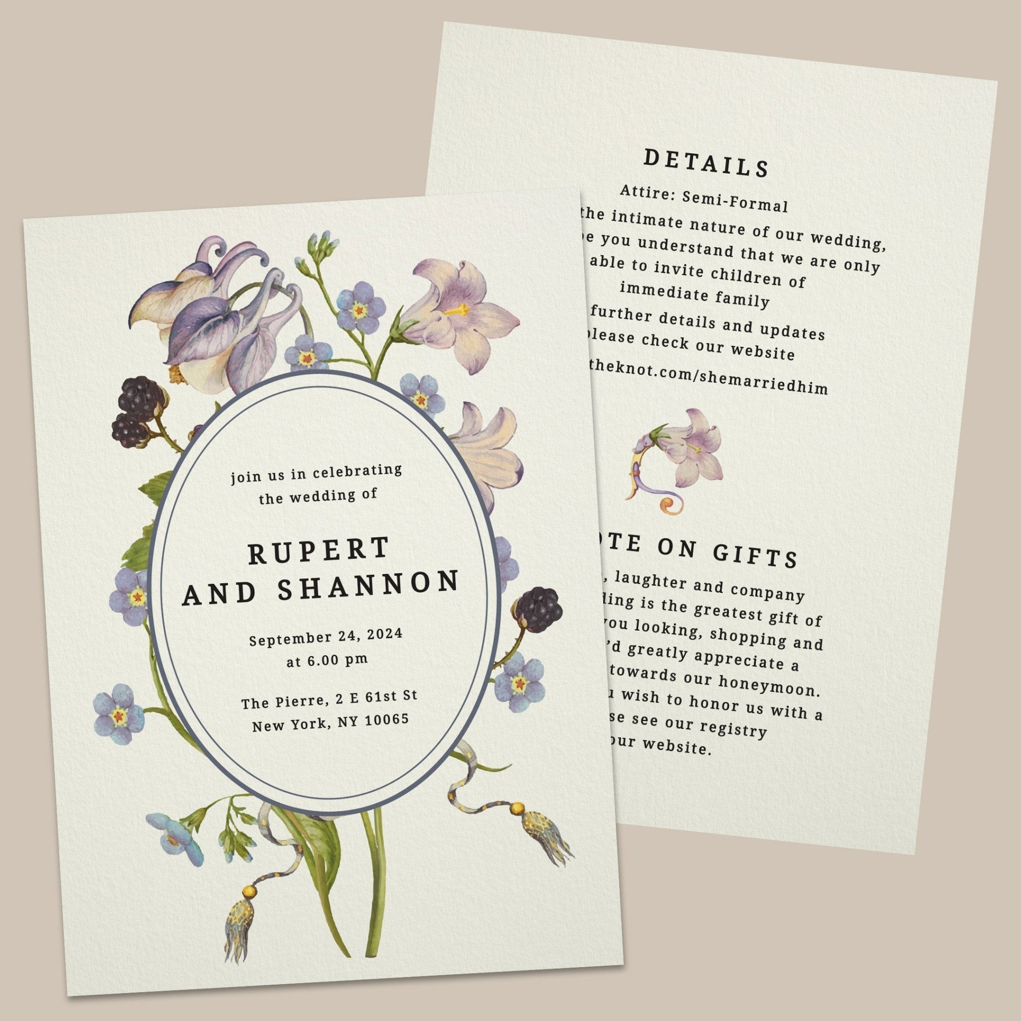 Botanical Wedding Invitations - XOXOKristen