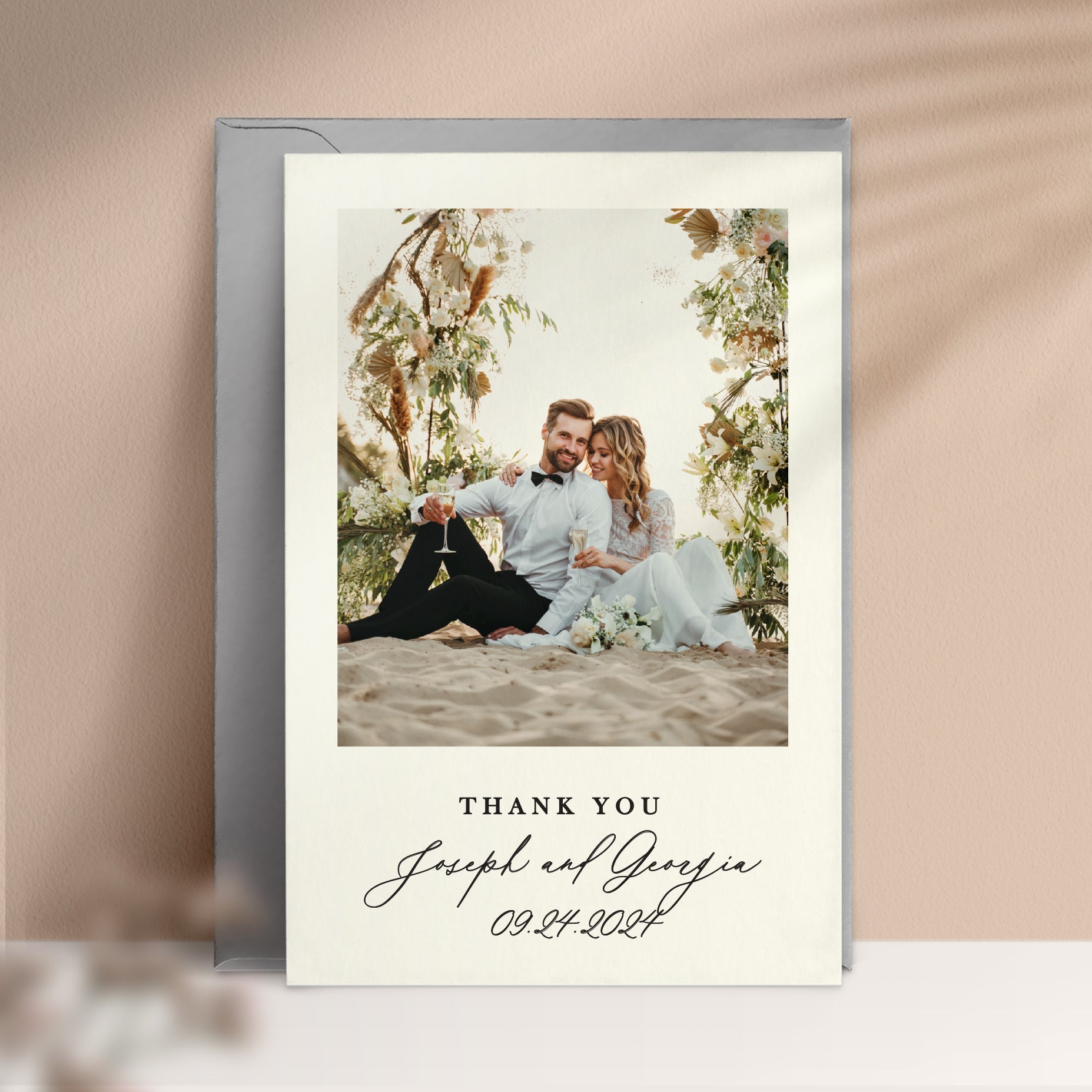 Classic Wedding Thank You Cards with Photo - XOXOKristen