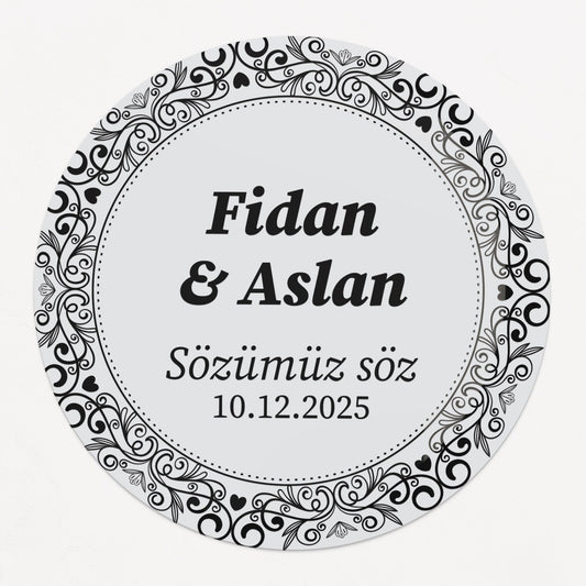 Clear Sözümüz söz Stickers for Wedding Favors - XOXOKristen