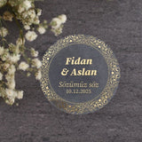 Clear Sözümüz söz Stickers for Wedding Favors - XOXOKristen