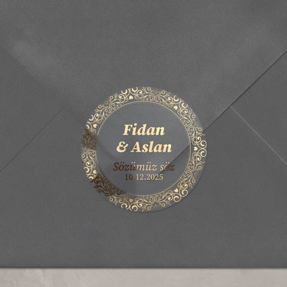 Clear Sözümüz söz Stickers for Wedding Favors - XOXOKristen