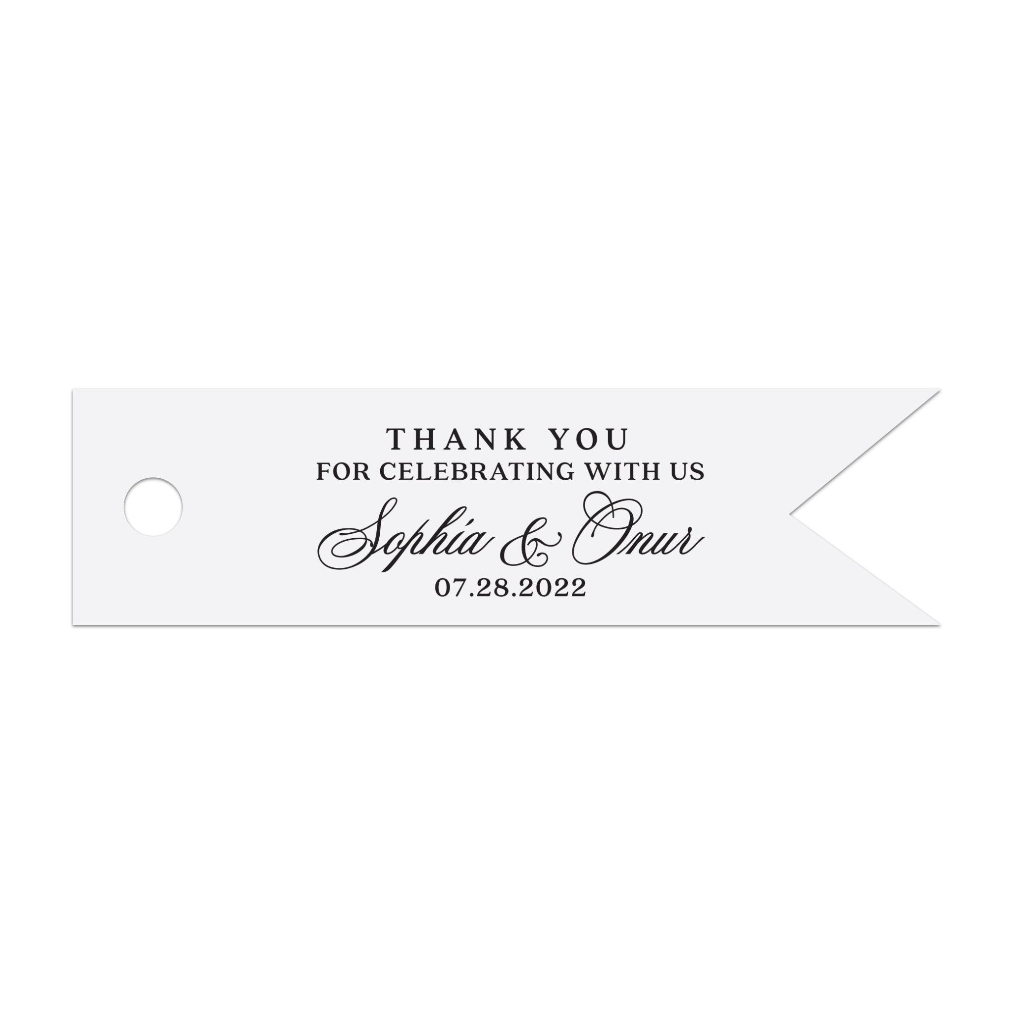 Custom Gold Foiled Thank you for celebrating with us Tags - XOXOKristen