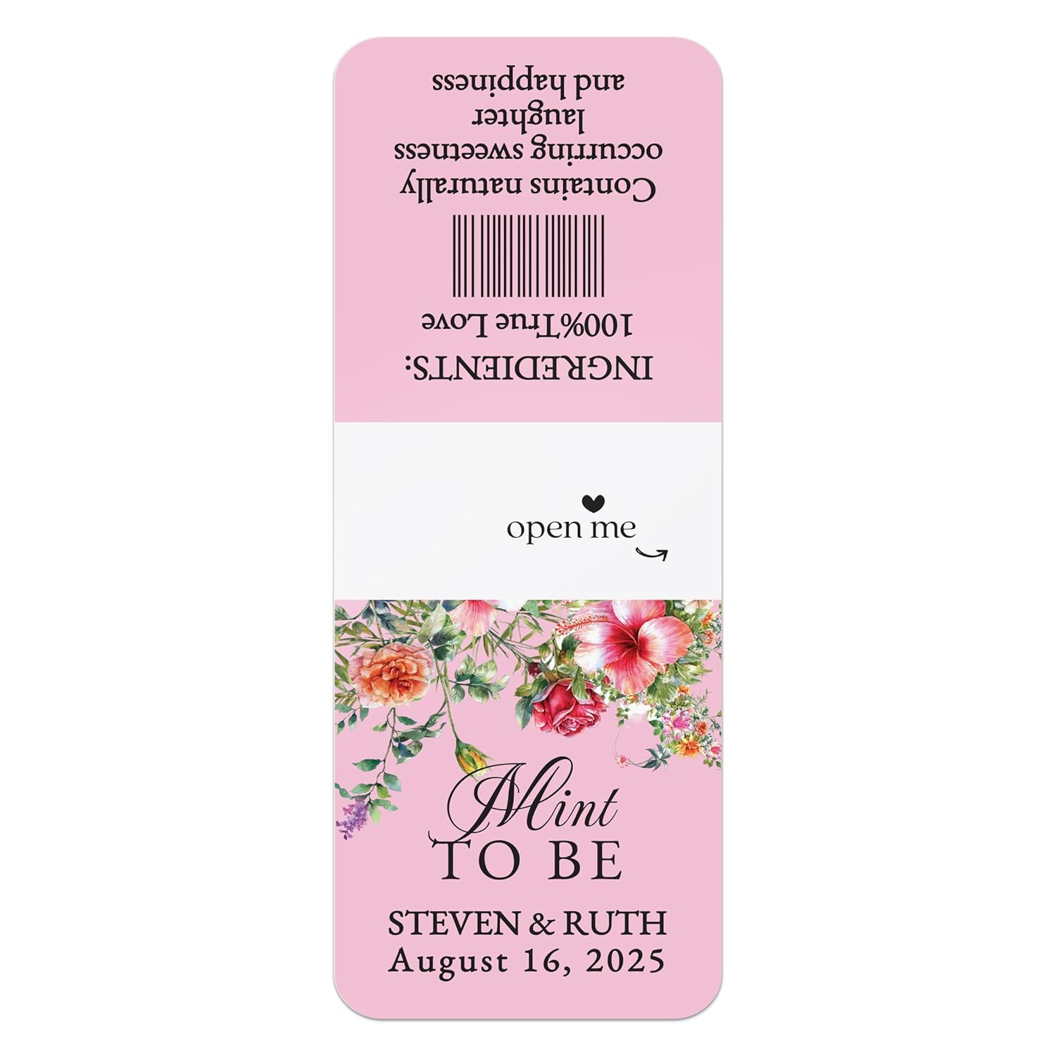 Custom "Mint to Be" Pink Spring Flowers Tic Tac Labels - XOXOKristen