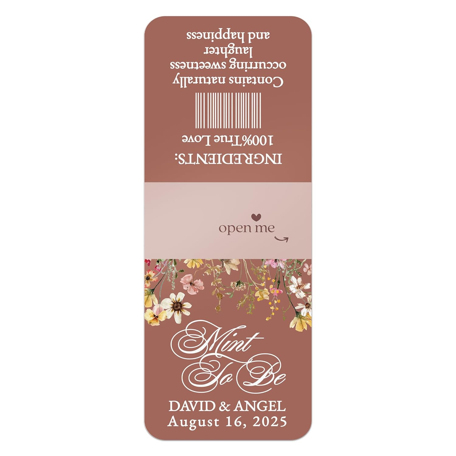 Custom "Mint to Be" Terracotta Wildflowers Tic Tac Labels - XOXOKristen