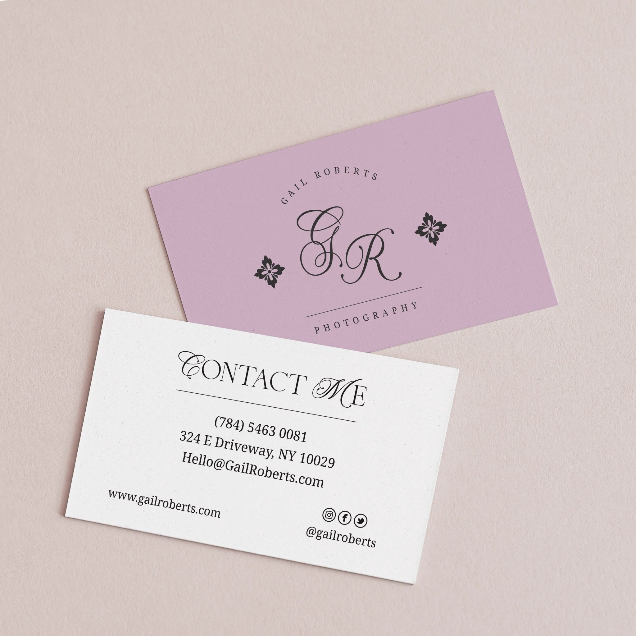 Elegant Business Cards with Monogram - XOXOKristen