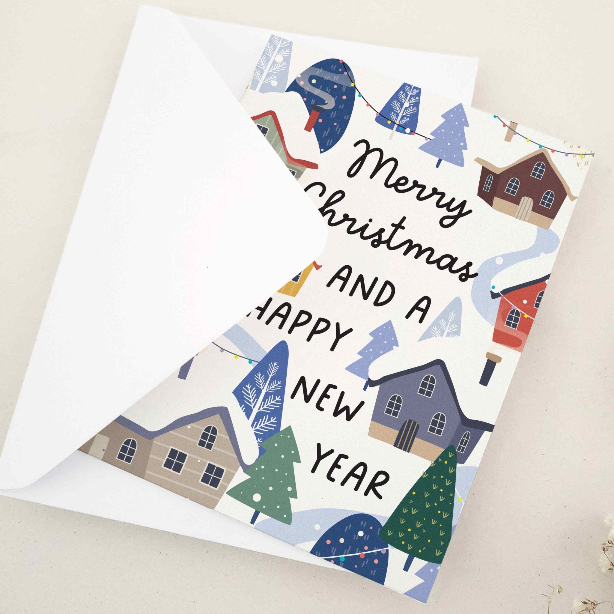 Elegant Merry Christmas and Happy New Year Card - XOXOKristen