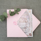 Foiled Baptism Invitation with Photo - XOXOKristen