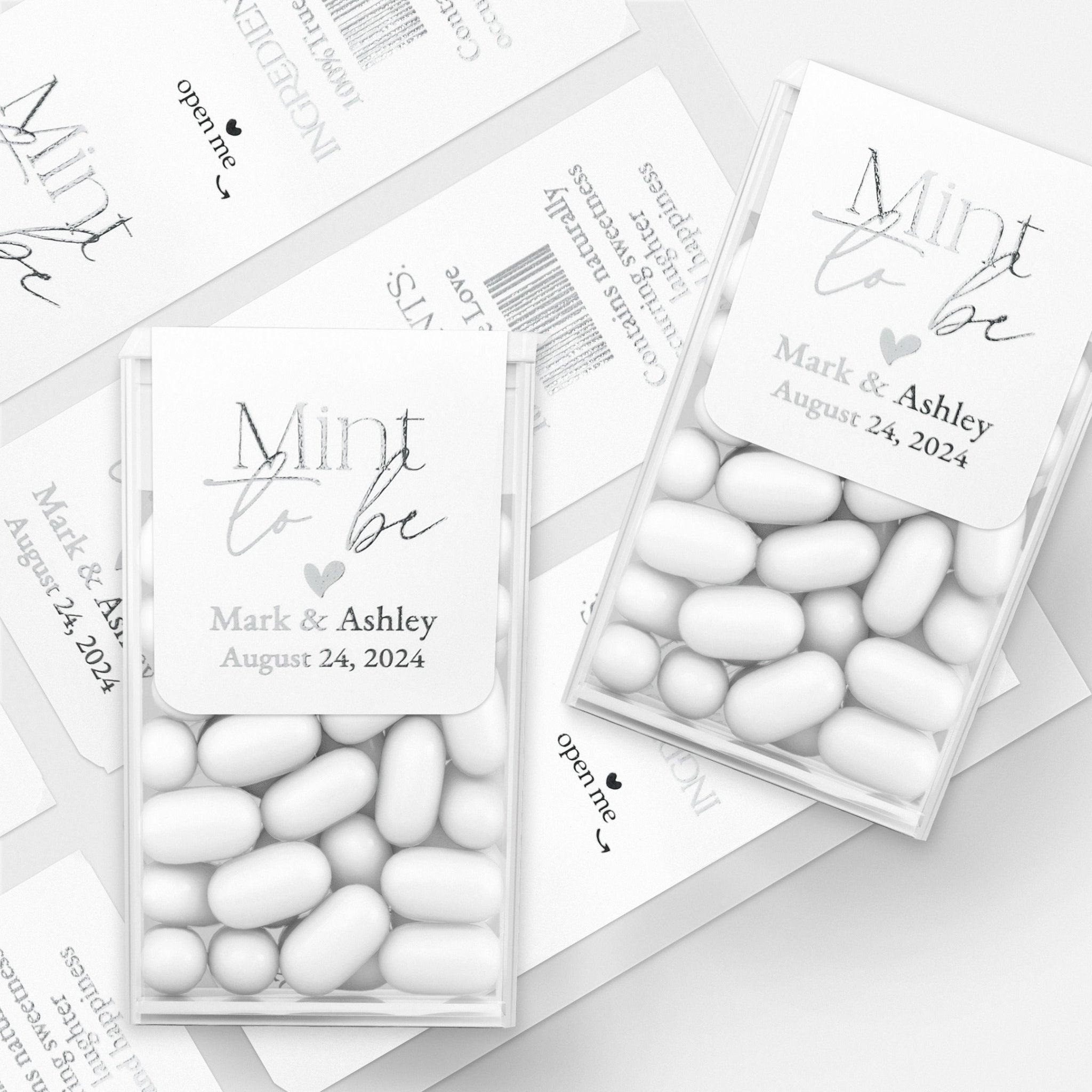 Gold Foiled Mint to be Wedding Favors with Calligraphy - XOXOKristen
