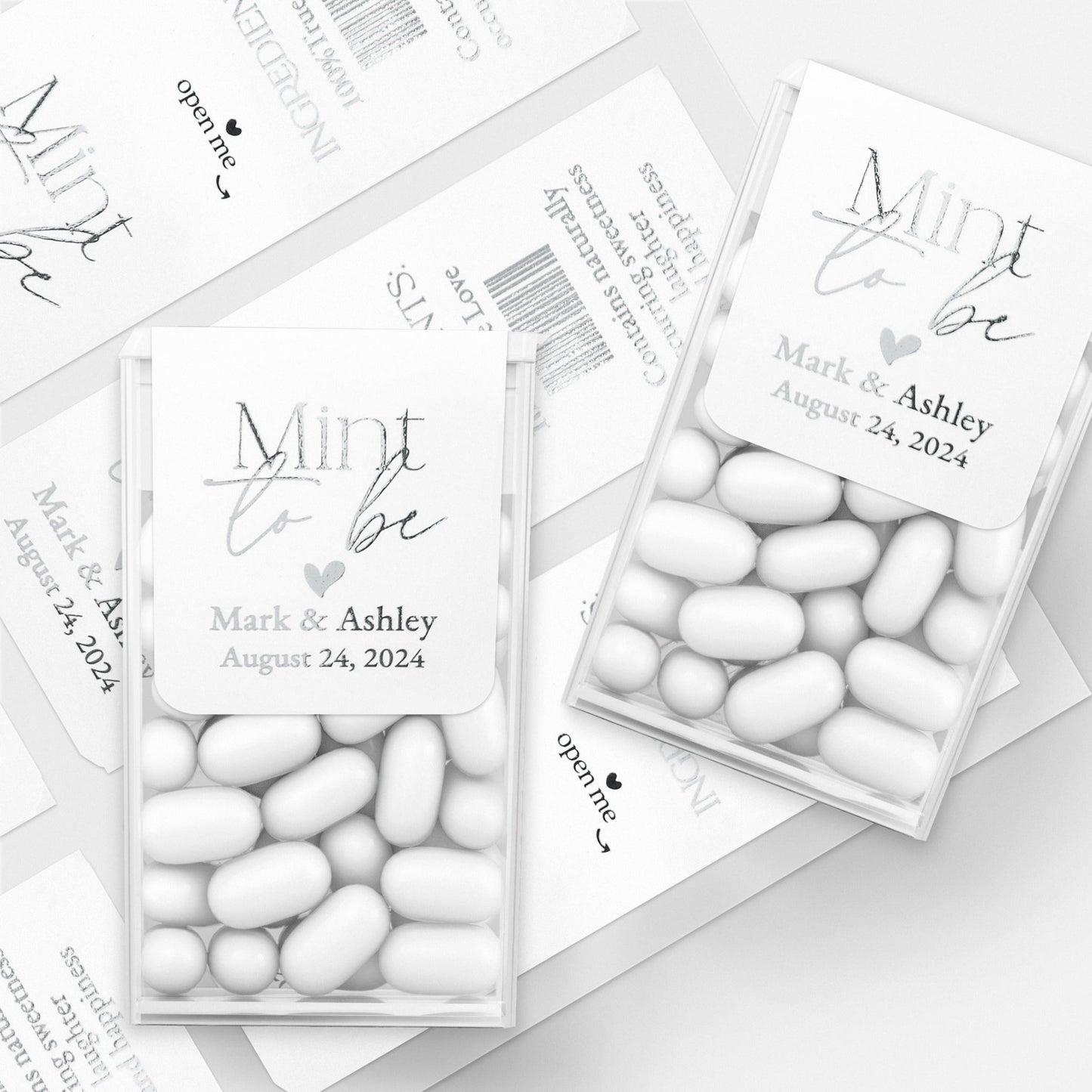 Gold Foiled Mint to be Wedding Favors with Calligraphy - XOXOKristen