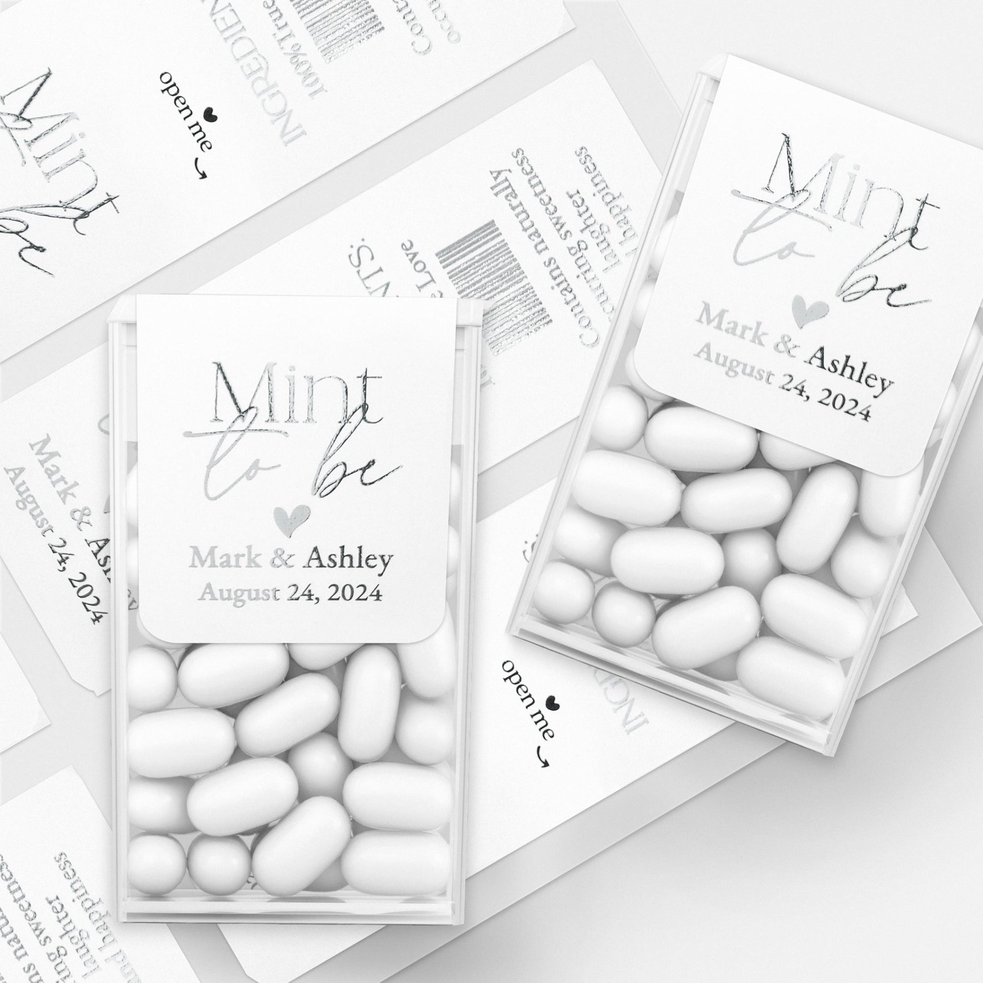Gold Foiled Mint to be Wedding Favors with Calligraphy - XOXOKristen