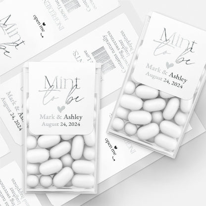 Gold Foiled Mint to be Wedding Favors with Calligraphy - XOXOKristen