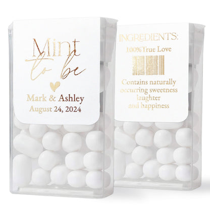 Gold Foiled Mint to be Wedding Favors with Calligraphy - XOXOKristen