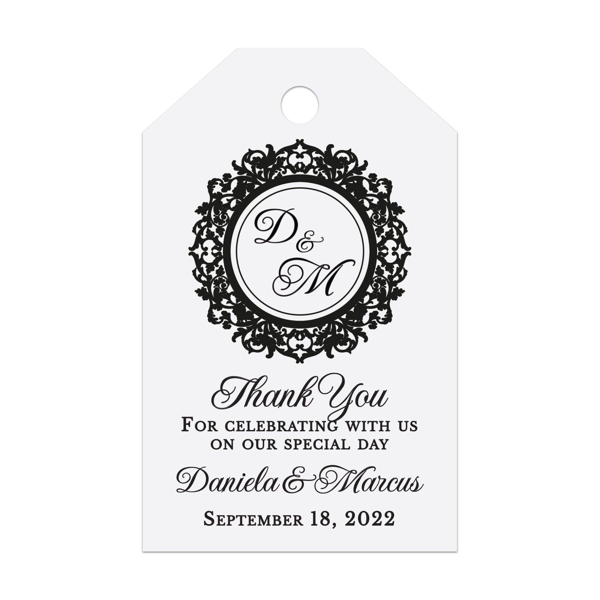 Gold Foiled Monogram Thank you Wedding Tags - XOXOKristen