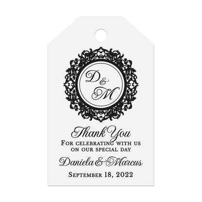 Gold Foiled Monogram Thank you Wedding Tags - XOXOKristen