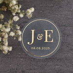 Gold Foiled Wedding Stickers for Favors - XOXOKristen