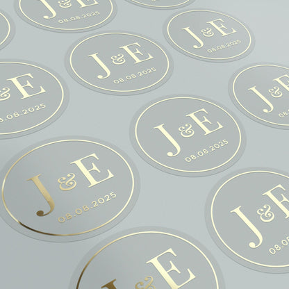 Gold Foiled Wedding Stickers for Favors - XOXOKristen