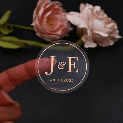 Gold Foiled Wedding Stickers for Favors - XOXOKristen