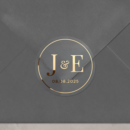 Gold Foiled Wedding Stickers for Favors - XOXOKristen