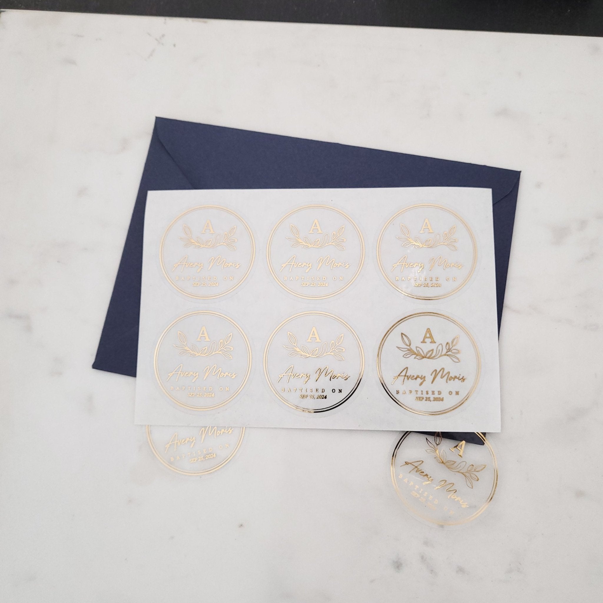 Gold Stickers for Baptism Favors and Gifts - XOXOKristen