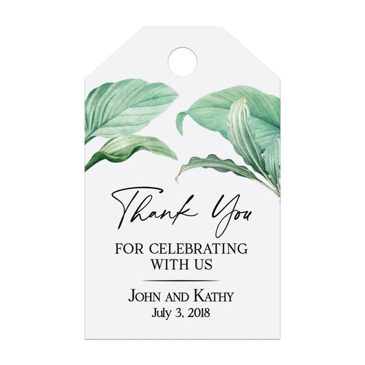 Greenery Elegant Thank you Wedding Favor Tags - XOXOKristen
