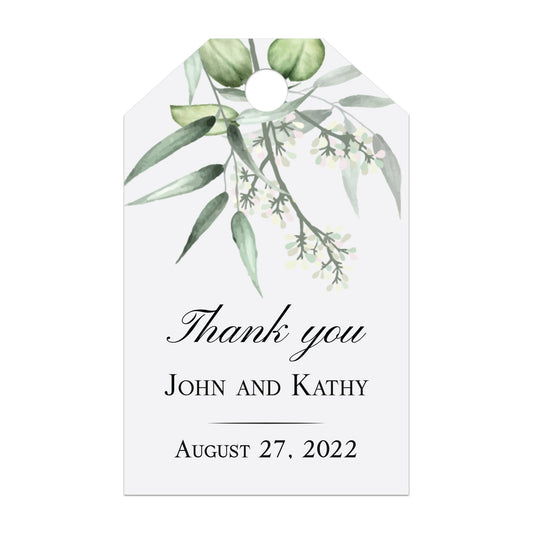 Greenery Thank you Wedding Favor Tags - XOXOKristen