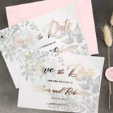 Greenery Vellum Save the Date - XOXOKristen