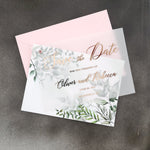 Greenery Vellum Save the Date - XOXOKristen