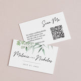 Greenery Wedding Website Cards with QR Code - XOXOKristen