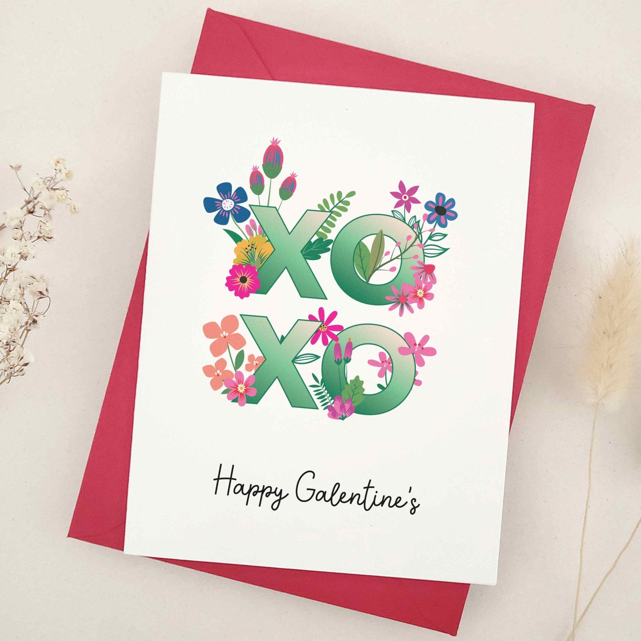 Hugs and Kisses Happy Galentine's Day Card - XOXOKristen