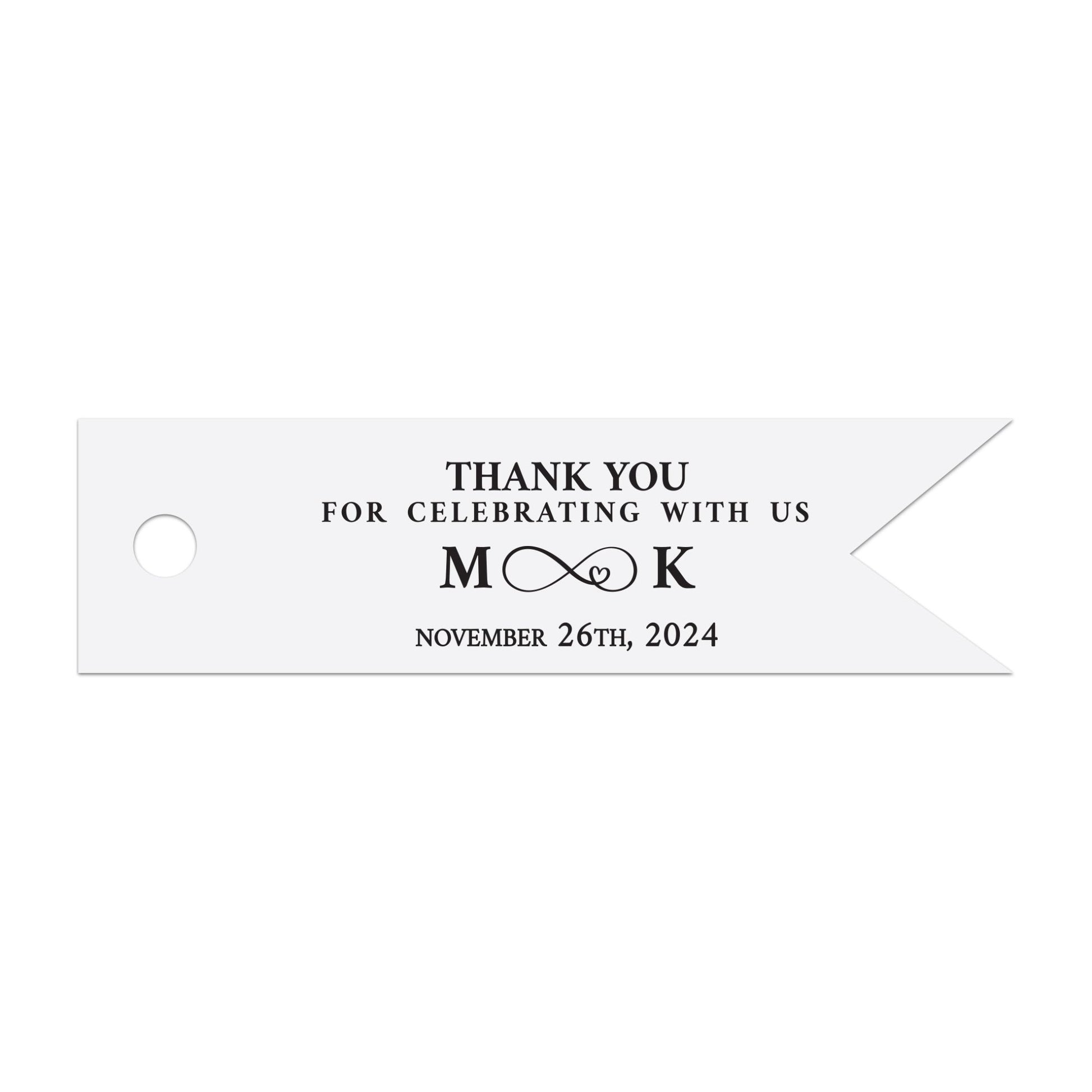 Infinity Gold Foiled Monogram Wedding Favor Tags - XOXOKristen