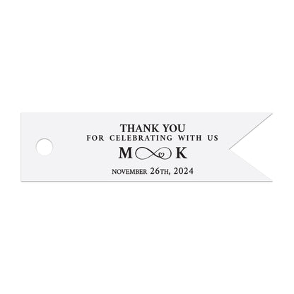 Infinity Gold Foiled Monogram Wedding Favor Tags - XOXOKristen