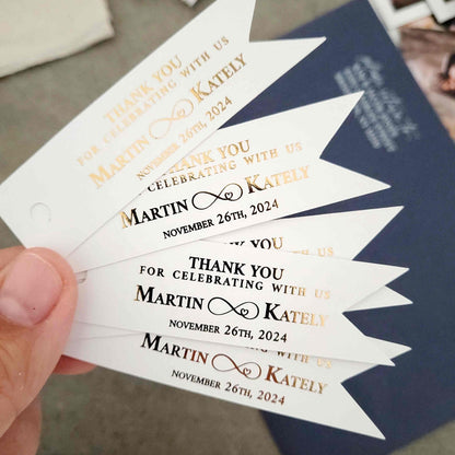 Infinity Gold Foiled Wedding Favor Tags - XOXOKristen