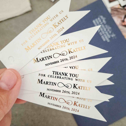 Infinity Gold Foiled Wedding Favor Tags - XOXOKristen