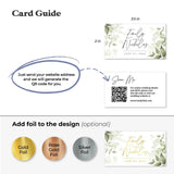 Luxurious Greenery Wedding Website Card with QR Code - XOXOKristen