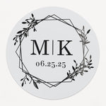 Minimalistic Wedding Stickers with Gold Foil Monograms - XOXOKristen