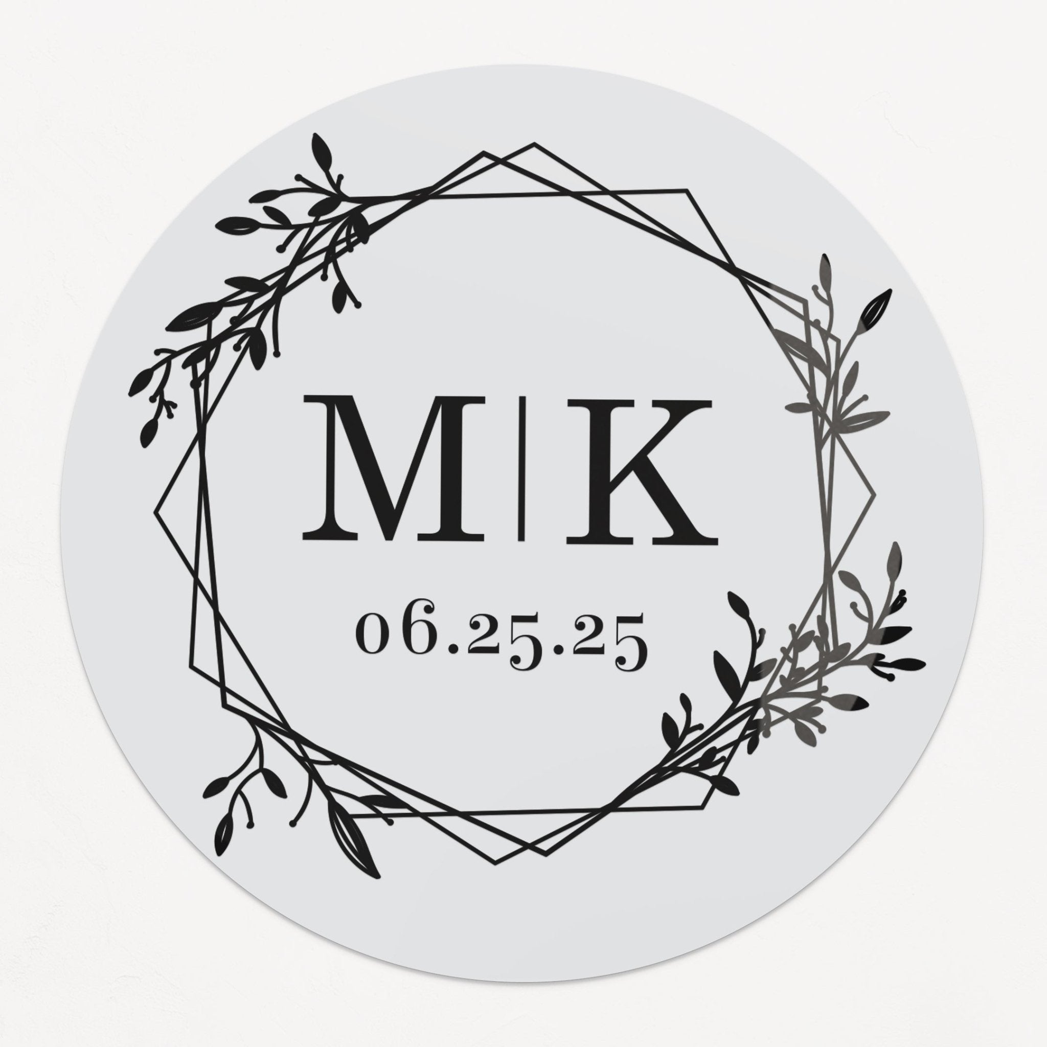 Minimalistic Wedding Stickers with Gold Foil Monograms - XOXOKristen