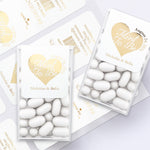 Mint to Be Tic Tac Stickers for Wedding Favors with Gold Foiled Heart - XOXOKristen