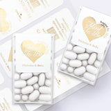Mint to Be Tic Tac Stickers for Wedding Favors with Gold Foiled Heart - XOXOKristen