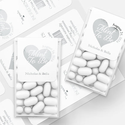 Mint to Be Tic Tac Stickers for Wedding Favors with Gold Foiled Heart - XOXOKristen
