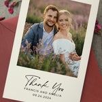 Modern Calligraphy Wedding Thank You Cards with Photo - XOXOKristen