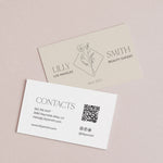 Modern Floral Business Card with QR Code - XOXOKristen