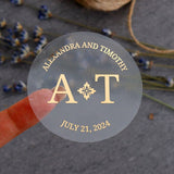 Monogram Wedding Stickers with Gold foil - XOXOKristen
