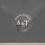 Monogram Wedding Stickers with Gold foil - XOXOKristen
