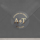 Monogram Wedding Stickers with Gold foil - XOXOKristen