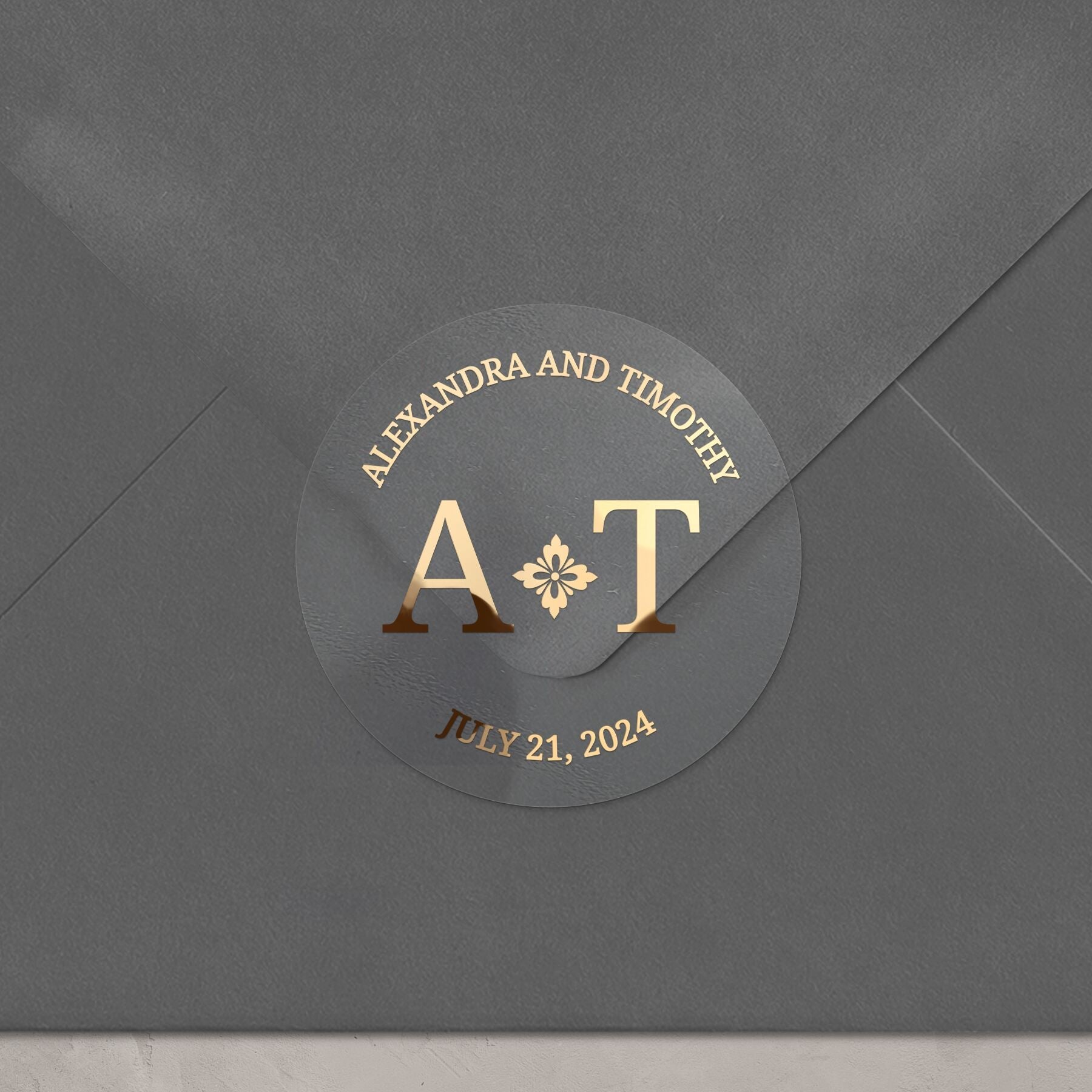 Monogram Wedding Stickers with Gold foil - XOXOKristen