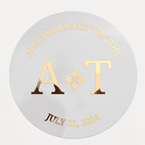 Monogram Wedding Stickers with Gold foil - XOXOKristen