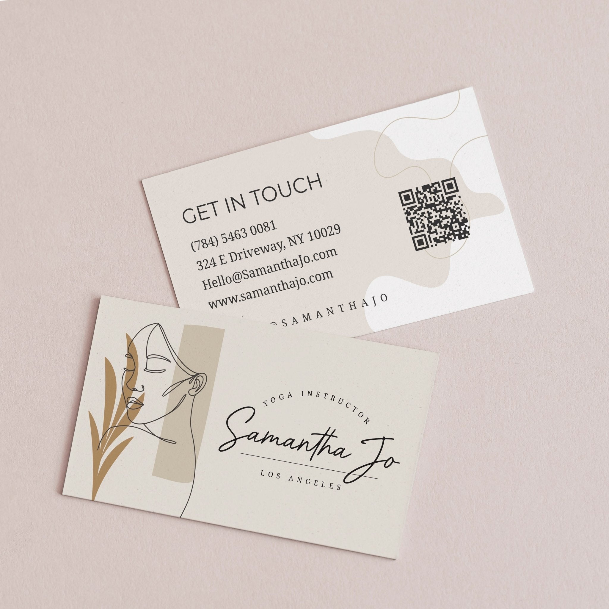 Nude Business Cards with QR Code - XOXOKristen