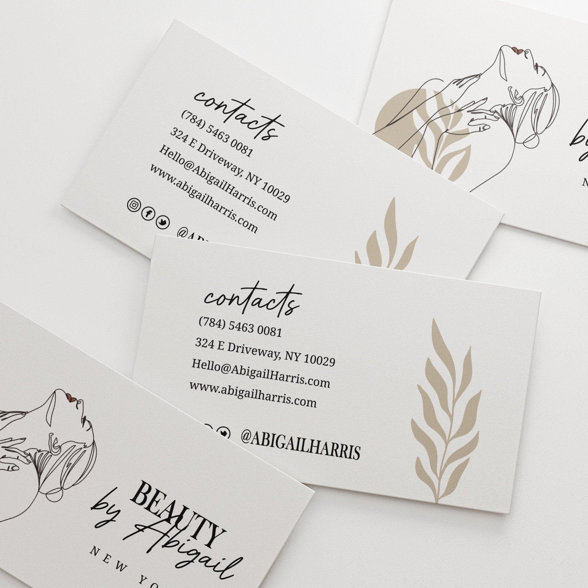 Nude Florals Business Cards - XOXOKristen