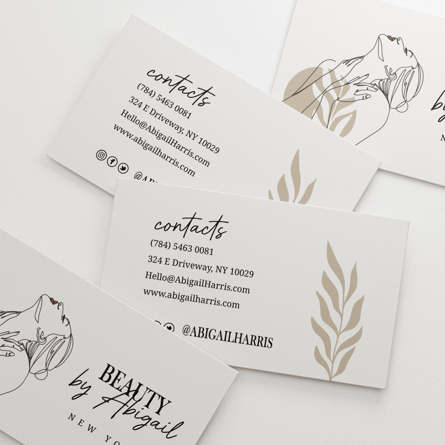 Nude Florals Business Cards - XOXOKristen